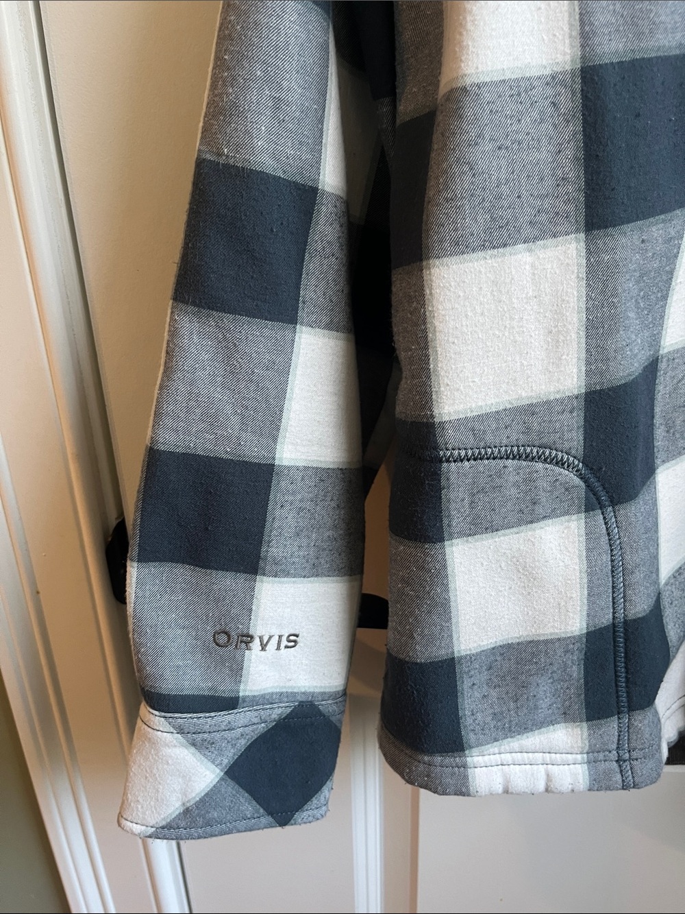 Orvis Womens Tetons Flannel & Fleece Button-Front Jacket - Midnight Navy - Small - Picture 3 of 6